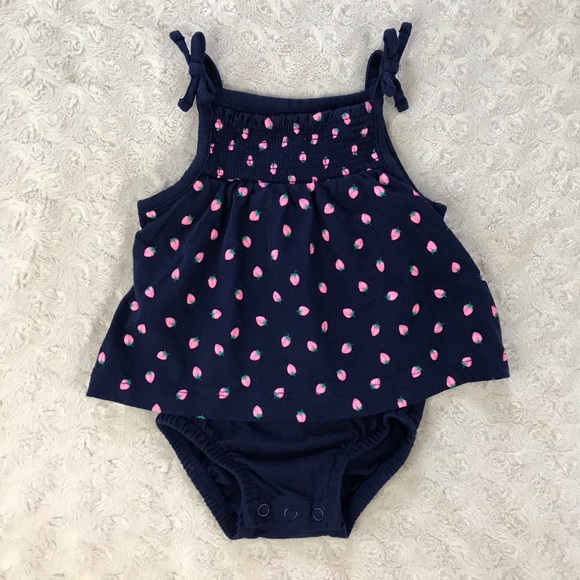Carter's Other - Carter’s Strawberry Dress Size 3 Months Blue Pink